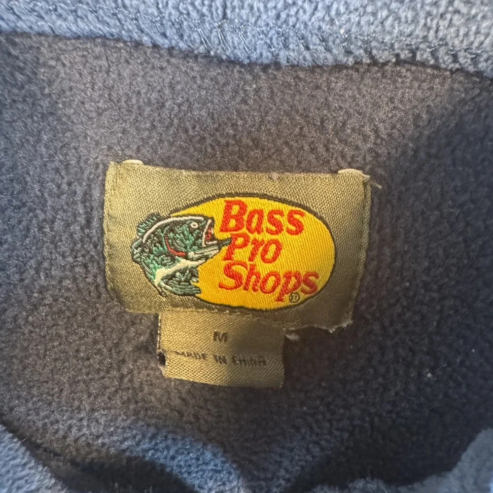 Bass Pro Shops Full-Zip Fleece Jacket Medium Blue Two-Tone Polyester